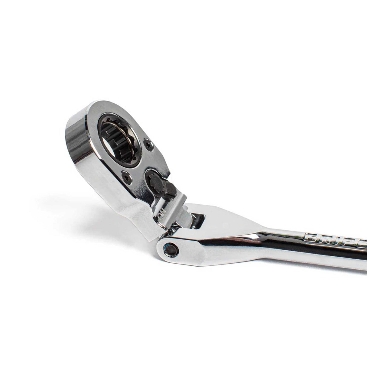 GripEdge DFRA6572 flex head ratchet showing 180-degree pivoting head