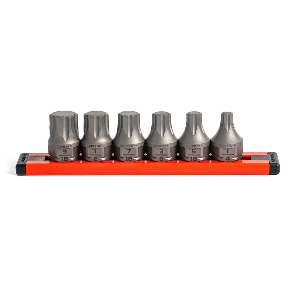 GripEdge DDHBS6S 6-PC RPT Low-Profile SAE Hex Driver Bit Set