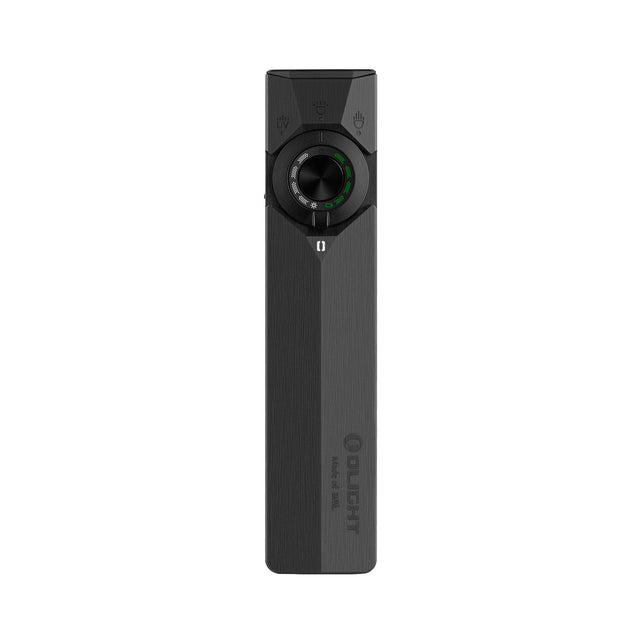 Olight ArkPro flat rechargeable EDC flashlight – Onyx Black front view