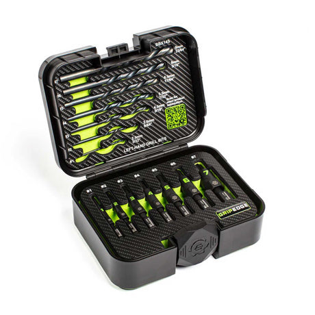 GripEdge BBX14S broken bolt extractor set in open storage case