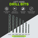 Left-hand drill bits included with the GripEdge BBX14S broken bolt extractor set