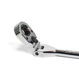 GripEdge DFRA6572 flex head ratchet showing 180-degree pivoting head