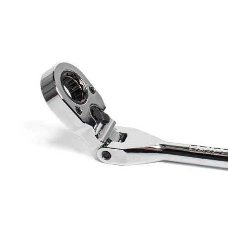 GripEdge DFRA6572 flex head ratchet showing 180-degree pivoting head