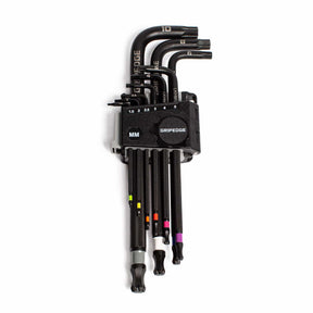 GripEdge LKHM9LS 9-piece RPT long metric hex key set with locking storage holder