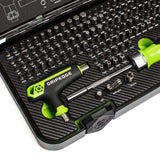 Close-up of GripEdge ratcheting screwdriver and precision driver bits