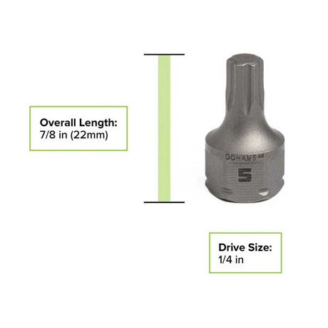 GripEdge DDHAS10S 7/8-inch low-profile hex driver bit dimensions